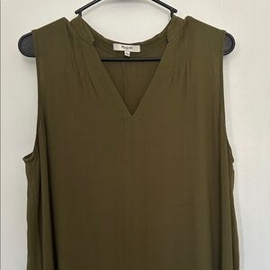 Madewell Olive Green Sleeveless Dress size Large